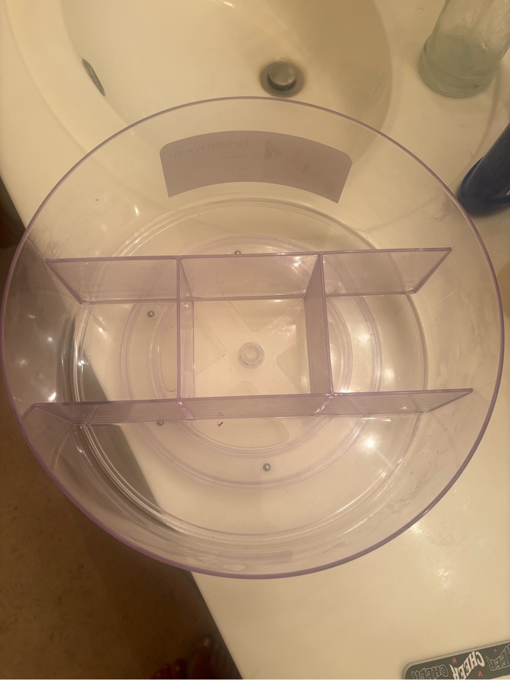 Pottery Barn clear light purple acrylic desk organizer